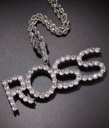 AZ – chaîne de Tennis avec nom personnalisé, collier avec lettres, pendentif pour hommes, bijoux Hip Hop avec corde, chains4145804