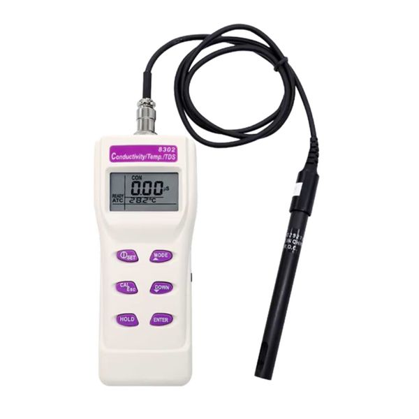 AZ8302 Rango de medidor de pH del medidor de conductividad: 0-1999, conductividad medidor infrarrojo con TDS