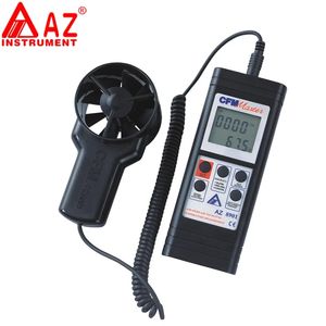 AZ8901 Testeur de température de l'air portatif et débitmètre d'air Plage de compteur de vitesse du vent: 0,4 ~ 35 M / S Anémomètre de sortie portatif RS232