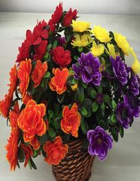 Fleur azalea Fleur de 40 cm de longueur Fleurs artificielles azalées 6 systèmes par tas pour la pièce maîtresse de mariage3651542