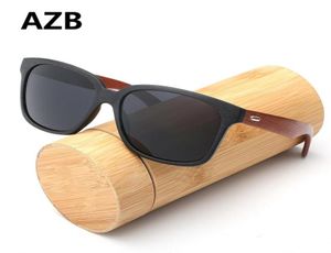 AZB Polaris Bamboo Sunglasses Men Lêtes de soleil en bois Femmes Brand Designer Brown Brown Wood Verres masculino4723614