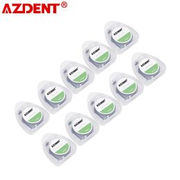 Azdent 10 PCS 50m/ Spool Bamboo Charcoal Dental Flosser Ingebouwde spoel Flat Wire Mint Tandenpick Dental Floss Replacement Core 240409