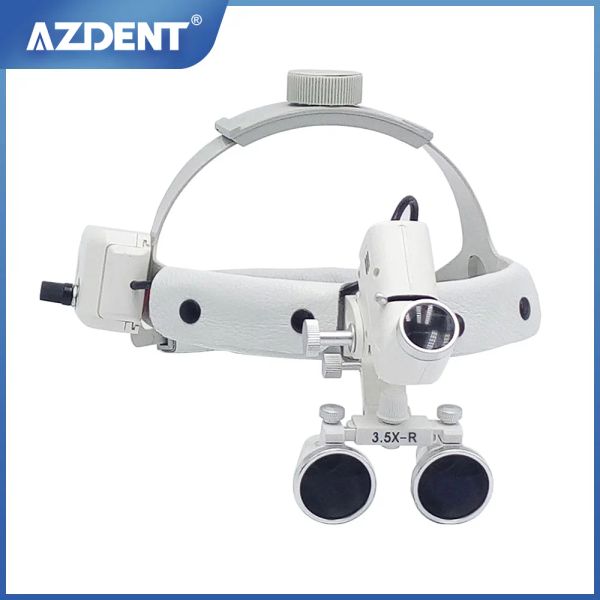 Azdent 5W Dental LED Bandon Binoculaire Loupes 3.5x Medical Loup Band Band Optical Magnifier Instruments de laboratoire dentaire
