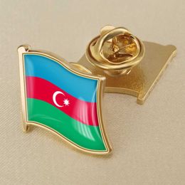 Drapeau national azerbaïdjanais cristal résine goutte insigne broche drapeau insignes de tous les pays du monde