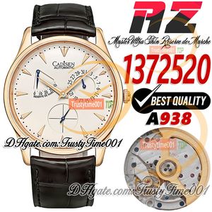 AZF Master Ultra Thin 1372520 Cal.938 Orologio automatico da uomo da 39 mm Riserva di carica Quadrante color crema Cassa in oro rosa 18 carati Cinturino in pelle marrone Super Edition trustytime001 Orologi