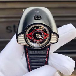 Azimuth Gran Turismo Horloges PVD Staal Motor Racing Thema Miyota Automatic Mens Horloge Black Dial Lederen Band Gents Horloges 3atm
