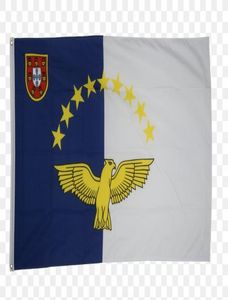 Vlag van de Azoren-eilanden 150x90cm 3X5FT aangepaste vlaggen 100D polyester buiten binnen gebruik voor festival hangende reclame2449976