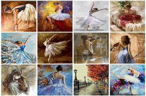 AZQSD peinture par numéros danseur de Ballet coloriage par numéros peinture à l'huile acrylique Portrait photos peinture à l'huile par numéros 9931308