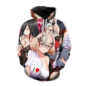 Azur Lane 3D Print Hoodies Anime Game Mannen Dames Mode Sweatshirt Hoodie Leuke Sexy Meisjes Harajuku Hip Hop Pullover Unisex Hoody Y0804