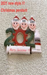 B 2021 DIY Decoraciones navideñas 19 Cabeza Santa Claus Pedantes escritos Festivales Ornamentos de resina Accesorios para Familia Especial G8483093