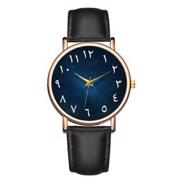 B-9112 Moda Números arábigos Dial Reloj de pulsera Montre Relojes Hombre Banda de cuero británica Casual Sport Reloj para hombre Relogios241s