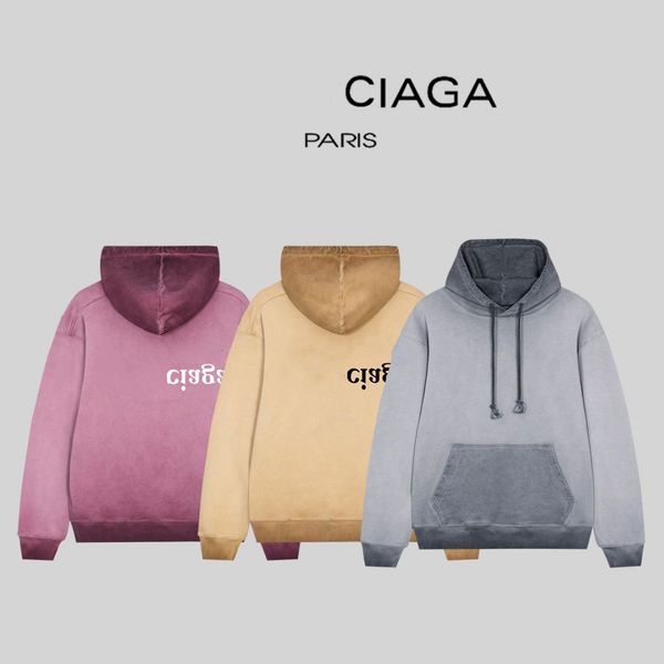 B Ciaga Paris Sudaderas con capucha para hombre Sudadera con capucha con estampado teñido Ropa de mujer con sombrero Jersey Suéter deportivo Decapado con agua Hacer ropa vieja Marrón Amarillo Gris Rosa Ropa para hombre