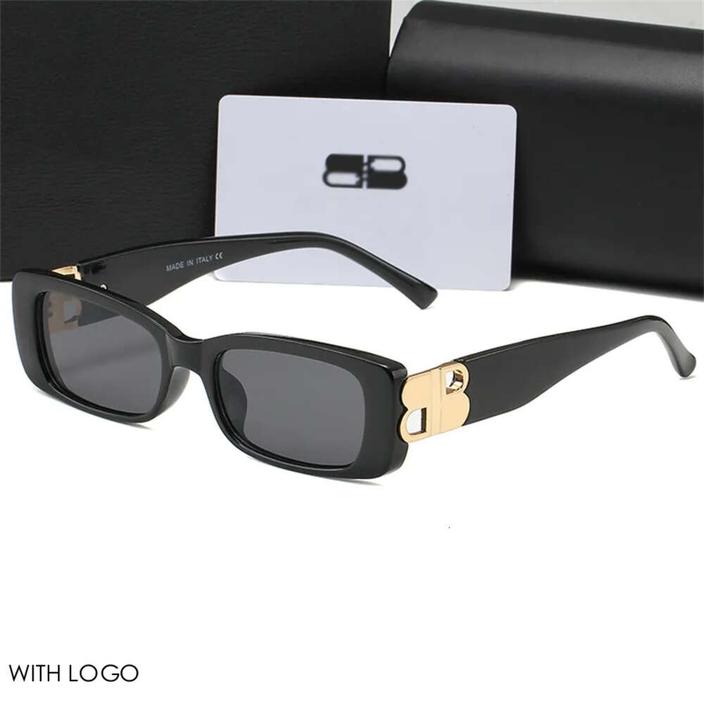 B Designer Women en Brand Men's Nieuwe stijl Small frame Sunnies UV400 Polariseerde lenes mode zonnebril buitenstranden brillen bril met doos elk