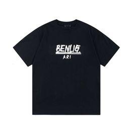 B Home Paris Correct Hoge versie Hoge kwaliteit 24SS Nieuwe Letter Graffiti Print Veelzijdig Water T-shirt Unisex s