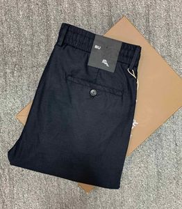 B Pantalons pour hommes Designer Pantalons décontractés d'affaires de luxe Tissu en lin avec couleur unie 1: 1 Tissu personnalisé Noir bleu kaki Vêtements Taille en gros 29 à 42