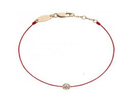 B01001E Bracelets de filetage rouge rouge pour femmes String 316L Bracelet en acier inoxydable Bracelet Bracelet de corde rouge fleur 6974469