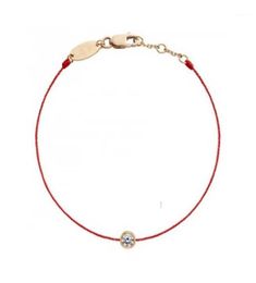 B01001E Bracelets de file rouge rouge pour femmes String 316L Bracelet de fleur de fleur en acier inoxydable Fleur Bracelet 136818219180800