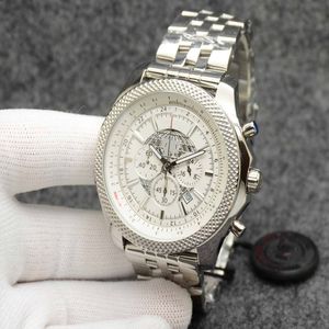 B05 49mm Unitime Watch Chronograph Quartz Movement Silver Case Limited Silver Dial