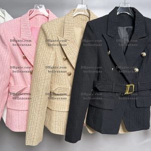 B075 Designer blazers voor dames Kleding Tide Merk Hoge kwaliteit Retro Fashion Presbyopic Maze Series Colbert Leeuw Double-Breasted Slank Grote maten