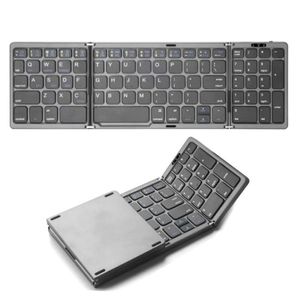 Mini Folding Keyboard, Wireless Bluetooth English Keypad, Tri-fold Slim Keyboard for Windows, Android, iOS Systems