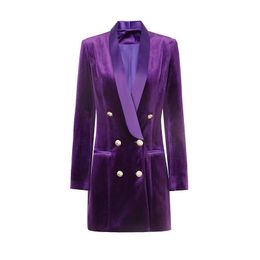 B091 Womens Suits designer Blazers Haute qualité tempérament velours bureau dame long blazer