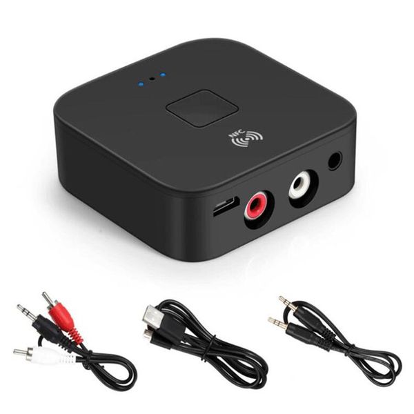 B11 RCA Receptor de señal de audio Transmisores Bluetooth APTX LL 3.5mm 3.5 AUX Jack Música Adaptador inalámbrico con micrófono NFC Para altavoces de TV de automóvil Encendido / apagado automático 815-084