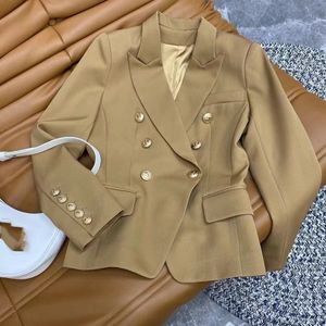 B110 Dames Suits Blazers Tide Brand Hoogwaardige Retro Fashion Designer Presbyopic Maze-serie Pak Jacket Lion Dubbelbreien Slim plus size dameskleding