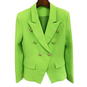 B130 Blazers de créateurs pour femmes Vêtements Tide Marque de haute qualité Mode rétro Série de couleurs pures Veste de costume Lion à double boutonnage Slim Plus Size