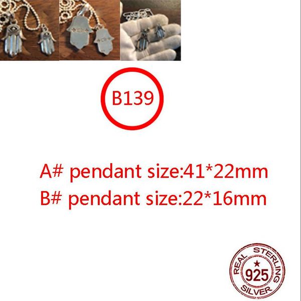 B139 S925 Plata de ley Cruz simple Colgante de palma pequeña Collar Cadena de cuentas redondas Arte pequeño Hombres y mujeres Camiseta Cadena de suéter