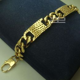 B140 Мужской крутой браслет из 14-каратного 14-каратного золота с наполнителем GF 14 мм, ширина 23 см, длина, крутой браслет Jewelry218d
