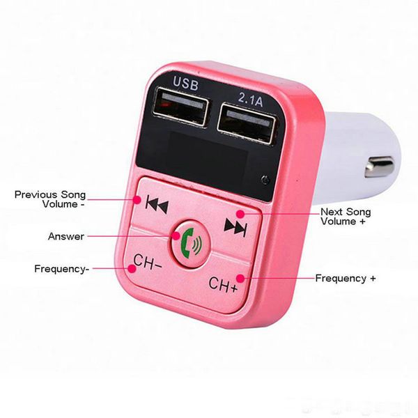 B2 Bluetooth Transmisor FM Manos libres Kit de coche Reproductor de MP3 TF Flash Música Cargador USB Auriculares inalámbricos Modulador de FM