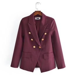 B206 Costumes pour femmes Blazers Tide Marque Créateur de mode rétro de haute qualité Presbyopic Maze Series Veste de costume Lion à double boutonnage Slim Plus Size Vêtements pour femmes