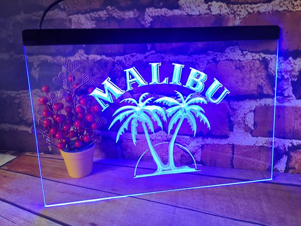 B21 Malibu Rum Neon Light Sign Decor Dropshipping Wholesale 7 Colores para elegir