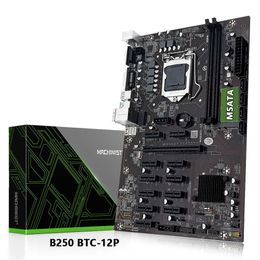 B250 Mijnbord PCIE X1 PCI-E X16 LGA 1151 DDR4 SATA MSATA USB 3.0 VGA DVI-I Voor 12 grafische kaart Bitcoin BTC Eth Miner