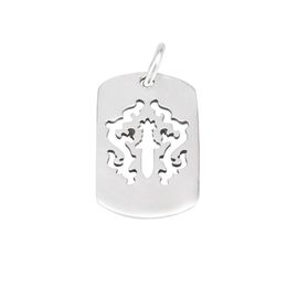 B26 S925 Pendentif en Argent Sterling Personnalisé Mode Simple Couple Créatif Évider Croix Fleur Lettre Net Rouge Punk Hip Hop Danse Style Bijoux Amant Cadeau