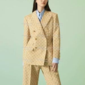 B279 costumes pour femmes Blazers Tide Marque de haute qualité créatrice de mode rétro Jacket Classic Veste Lion Double-Basted Slim Plus Taille Vêtements pour femmes
