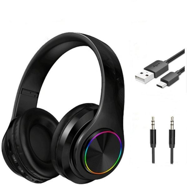 B39 Carte pliable et enfichable Casque Bluetooth sans fil Casque émettant de la lumière Casques de jeu pour ordinateur Casque monté sur écouteur DHL