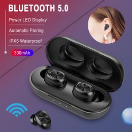 B5 TWS Bluetooth Draadloze Oortelefoon 5.0 Touch Control Oordopjes Waterdichte 9D Stereo Muziek Headset 300mAh Power Bank