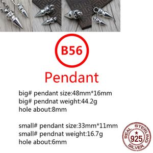 B56 S925 Sterling zilveren hanger gepersonaliseerd mode eenvoudig paar creatieve wilg pin letter net rode hiphop punk style sieraden cadeau