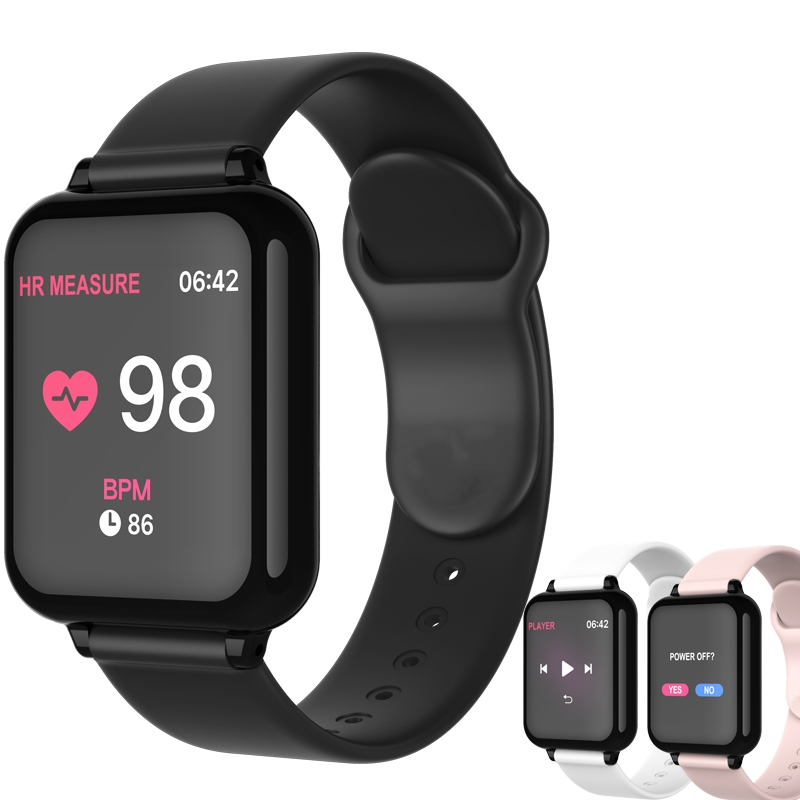 B57 Smart Watch Imperproof Fitness Tracker Sport pour iOS Android Téléphone Smartwatch Surveillance carrément des fonctions de pression artérielle A1