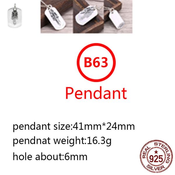 B63 S925 Pendentif En Argent Sterling Personnalisé Mode Simple Couple Créatif Épée Sacrée Lettre Net Rouge Hip Hop Punk Style Bijoux Amant Cadeau