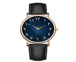 B9112 Fashion Arabe Numerals Dial Droigne Montre Relojes Hombre British Leather Band Casual Sport Mens Watch Relogios7158942