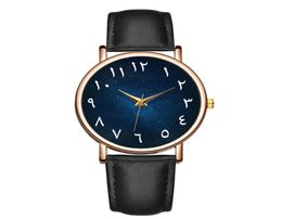 B9112 Fashion Arabe Numerals Dial Droigne Montre Relojes Hombre British Leather Band Casual Sport Mens Watch Relogios5776784