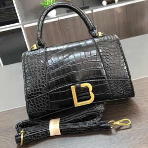 BA Hour Glass Bag Sacs de créateurs Sacs à bandoulière Poignée Chaîne Femmes Sac à main Sacs à bandoulière en cuir véritable Sac fourre-tout de luxe Sacs pour dames Motif crocodile 231130BD