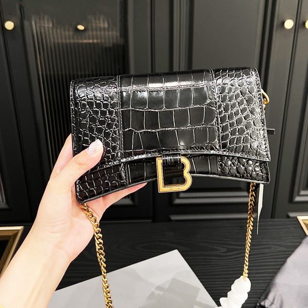 Bolso de cristal BA Hour Bolsos de diseñador Bolsos de hombro Cadena de asa Bolso de mujer Bolsos cruzados bolso de mano 34 Modelos Bolsos de lujo para mujer 2 tamaños Patrón de cocodrilo oro plata