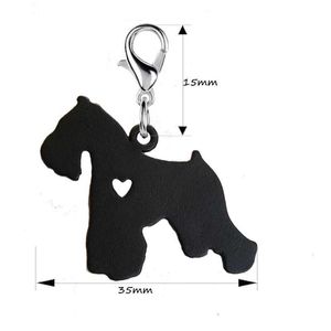 Keychains Ba9q Lanyards Animal Schnauzer Black Dog Key Chain avec 11 mm fermoir de lobs joous de la mode Accessoires pour femmes D240417