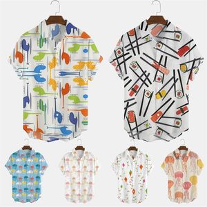 Bababuy Camisas de gran tamaño para hombre Camisas frescas de manga corta con botones Camisas casuales de playa diarias Tallas grandes 220629