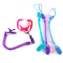 Bébés Garçon Sucette Tétine Anti-goutte Titulaire pour bébé né Extensible Ressort Bobine Sucette Chaîne Clip Enfants Accessoires 240311