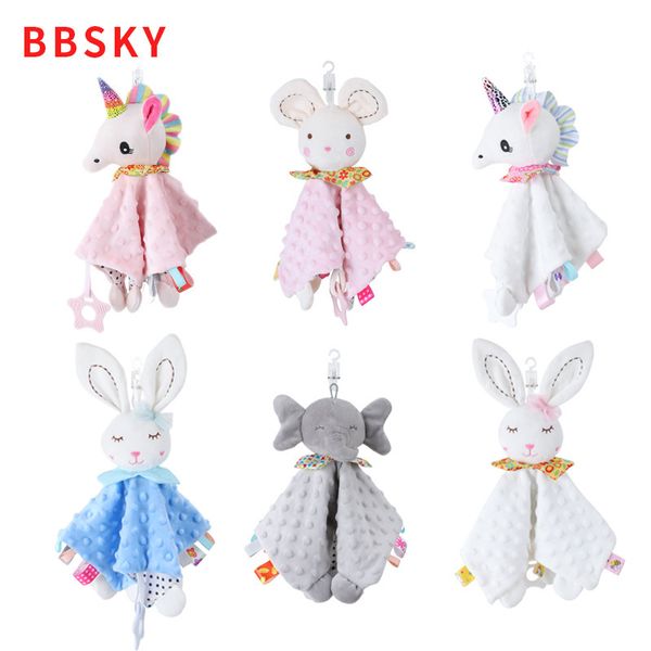 Hochet en peluche lapin mignon pour bébés, jouets, jeux pour bébés, couverture en peluche douce, animaux en peluche, poupée serviette D43