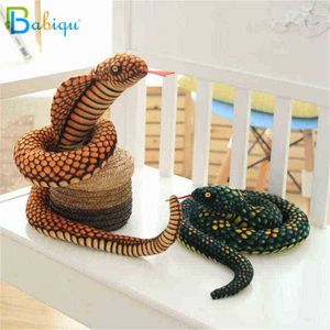 Babiqu 1pc 130cm Simulatie Cobra en Python Snake Plush Toys Soft Filled Zodiac Dolls Grappig cadeau voor Ldren Kids Party Toys J220729